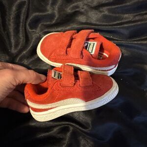 Puma Suede Classic V Straps Babies Infants Toddlers Pink Suede Shoes Sneakers